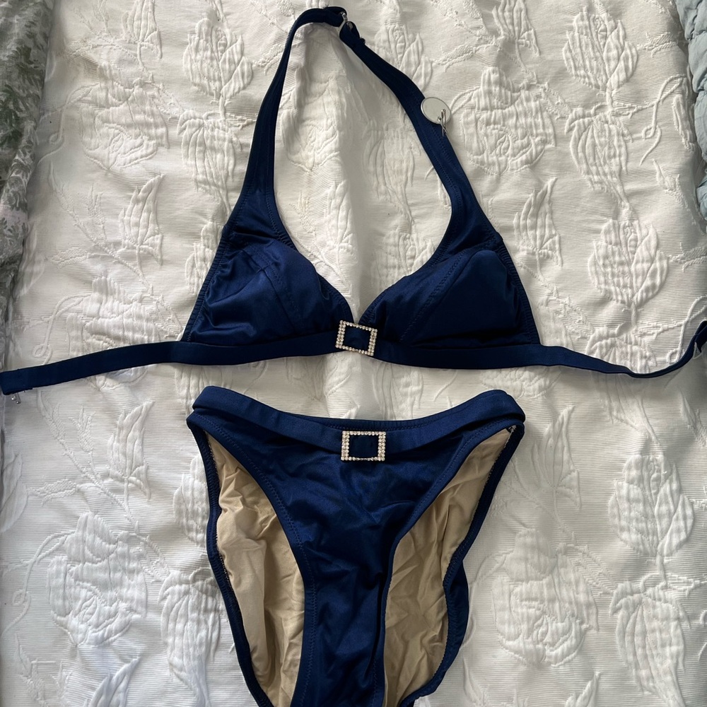 Winnnwear Deep Blue Pageant Competition Bikini Set